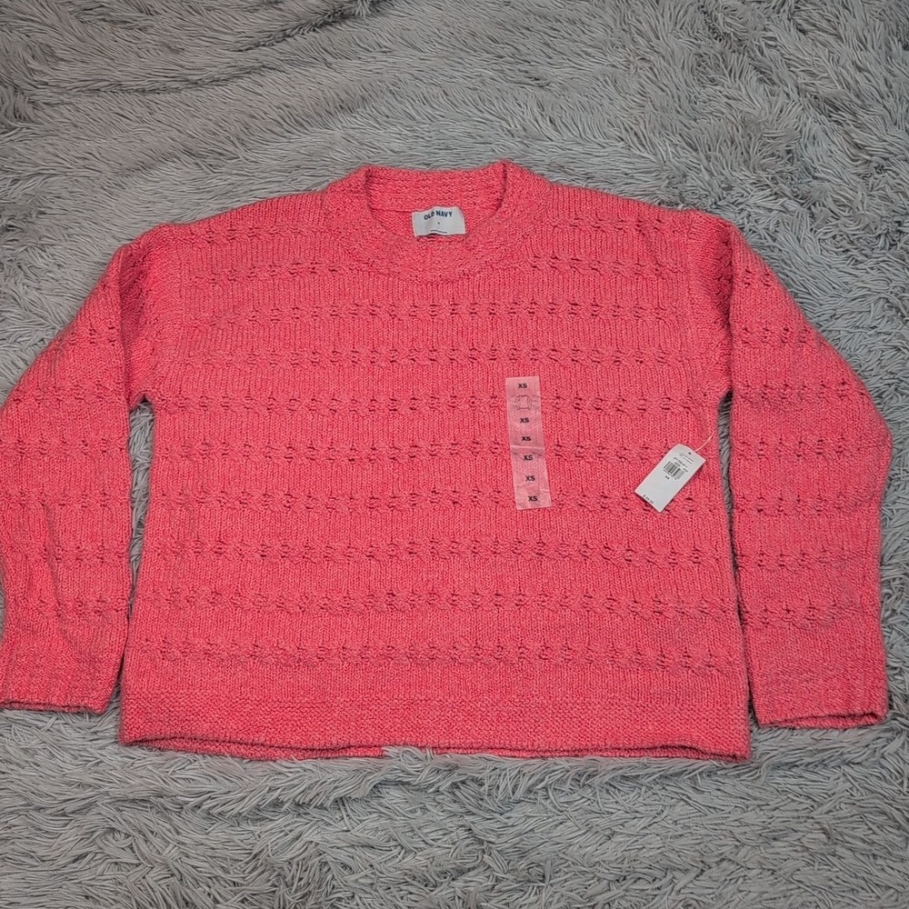 Old Navy Sweater Womens‎ XS Pink Comfort Soft Cozy Sheer Preppy Casual New